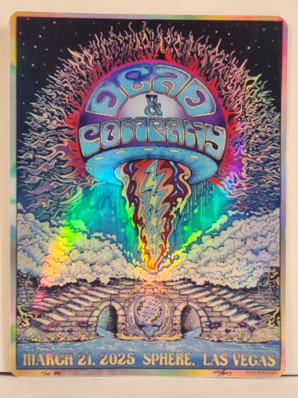 Dead and Company - Sphere Las Vegas NV March 21 2025 - Live Concert Poster Vinyl Foil STICKER - 131075s