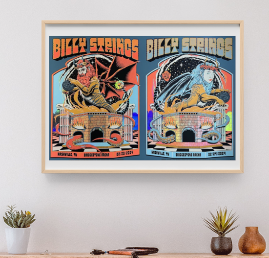 Billy Strings - Bridgestone Arena Nashville TN February 23 2024 FULLSHEET - Live Concert Poster Wall Art Poster Print - 112101