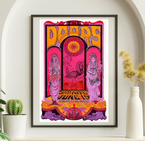 Doors - Sacramento Memorial Auditorium CA June 16 1967 – Live Concert Poster Wall Art Print - 133003