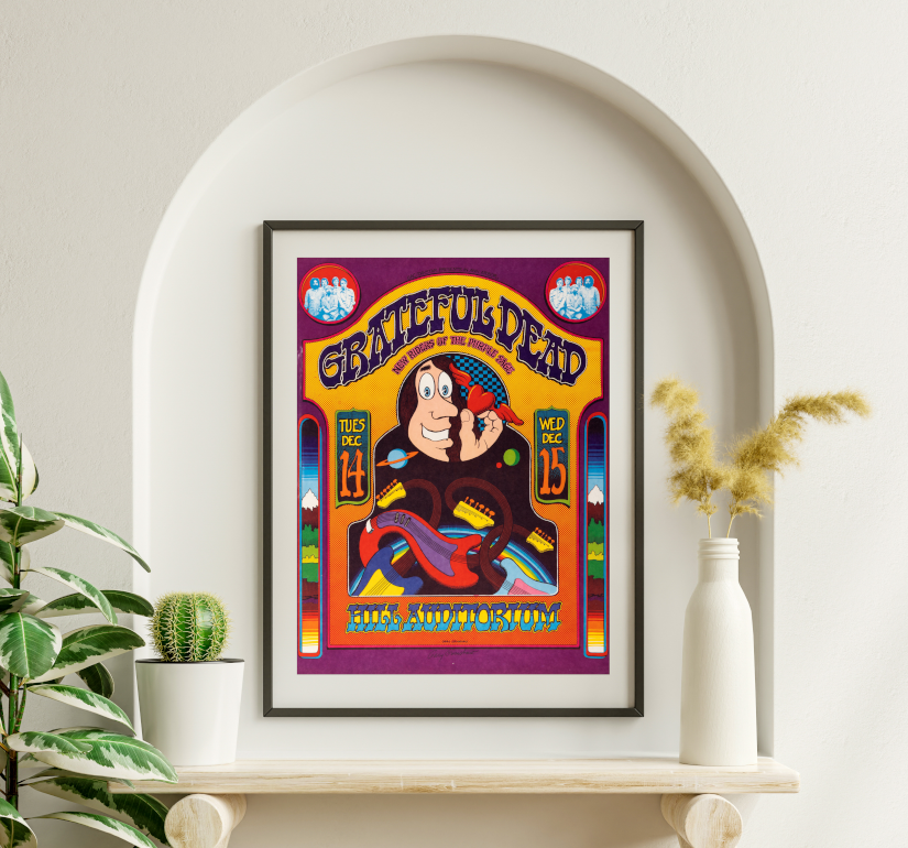 Grateful Dead - Hill Auditorium Ann Arbor MI December 14 1971 – Live Concert Poster Wall Art Print - 142111