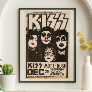 Kiss - Civic Center Pittsburgh PA December 20 1975 – Live Concert Poster Wall Art Print - 154004