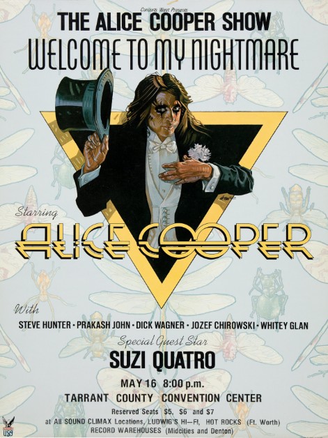 Alice Cooper - Tarrant Stadium Fort Worth TX May 16 1975 – Live Concert Poster Wall Art Print - 254010 - Image 2