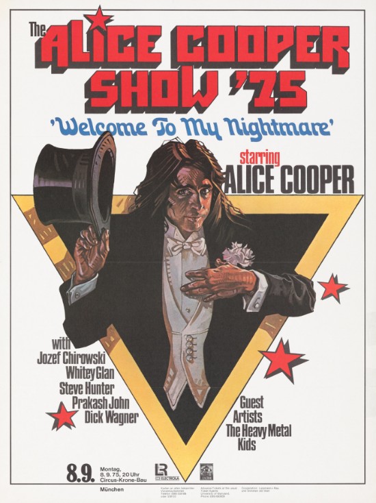 Alice Cooper - Munich Germany September 8 1975 – Live Concert Poster Wall Art Print - 254012 - Image 2
