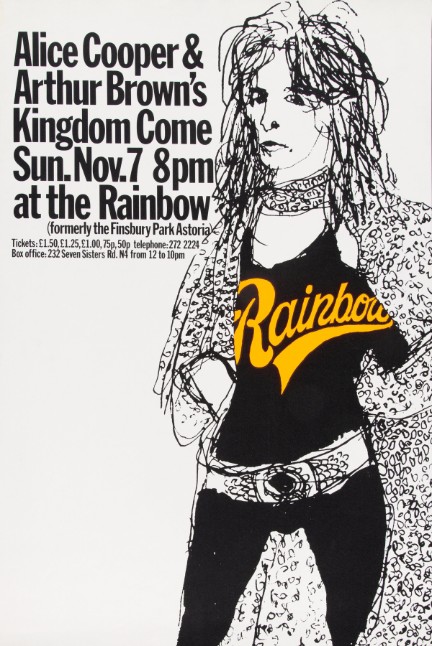 Alice Cooper - Rainbow Theater London November 7 1971 – Live Concert Poster Wall Art Print - 254013 - Image 2