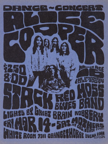 Alice Cooper - White Room Buena Park CA March 14 1969 – Live Concert Poster Wall Art Print - 254016 - Image 2