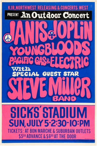 Janis Joplin - Sicks Stadium Seattle WA July 5 1970 – Live Concert Poster Wall Art Print - 265007 - Image 2