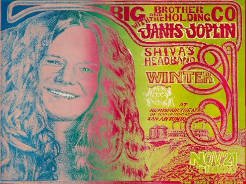 Janis Joplin - Vulcan Gas Co San Antonio TX November 21 1968 – Live Concert Poster Wall Art Print - 265011 - Image 2