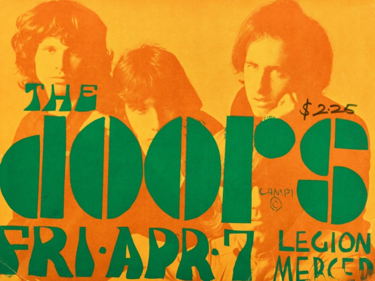 Doors - Legion Merced CA April 7 1967 - Live Concert Poster Wall Art Print - 133011 - Image 2