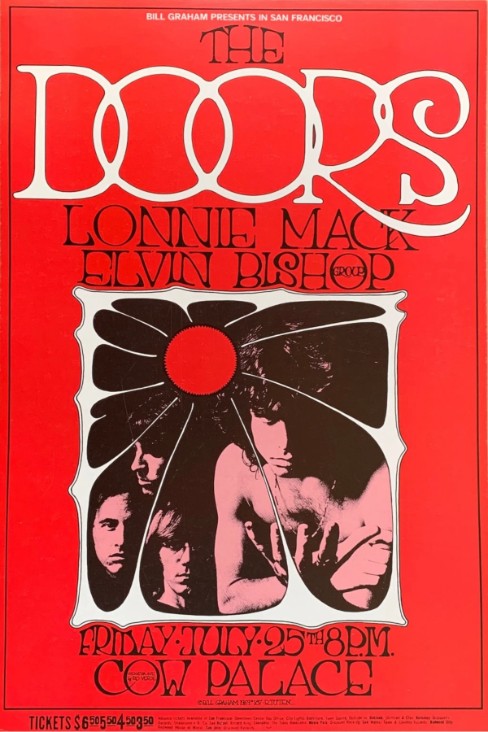 Doors - Cow Palace SF CA July 25 1969 - Live Concert Poster Wall Art Print - 133012 - Image 2
