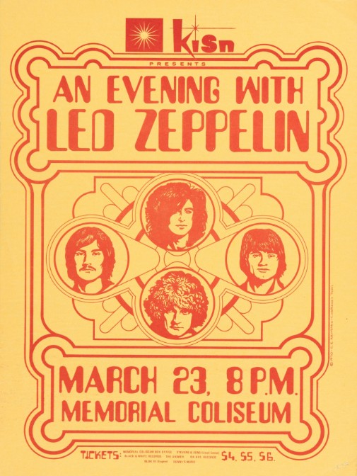 Led Zeppelin - Memorial Coliseum Portland OR March 23 1970 - Live Concert Poster Wall Art Print - 156019 - Image 2