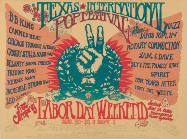 Led Zeppelin w Janis Joplin Texas Pop Festival August 30 1969 - Live Concert Poster Wall Art Print - 156027 - Image 2