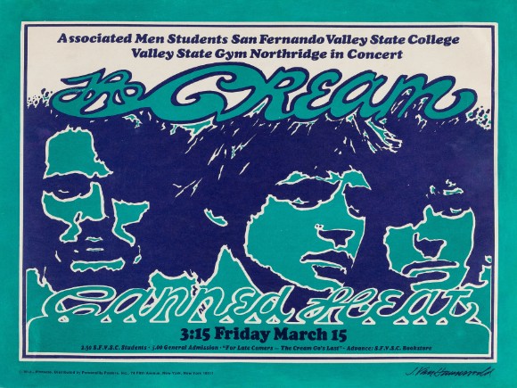 Cream w Canned Heat SF Valley State College Northridge CA March 15 1968 - Live Concert Poster Wall Art Print - 257011 - Image 2