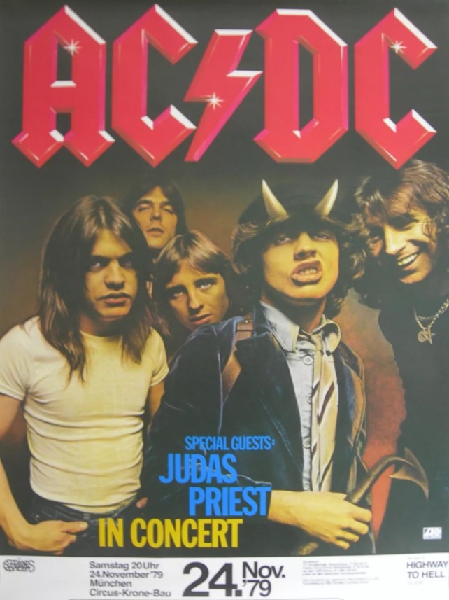 ACDC - Munich Germany November 24 1979 - Live Concert Poster Wall Art Print - 104005 - Image 2