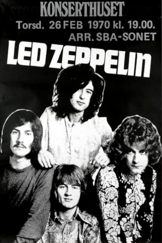 Led Zeppelin - Konserthuset Stockholm Sweden February 26 1970 – Live Concert Poster Wall Art Print - 156009 - Image 2