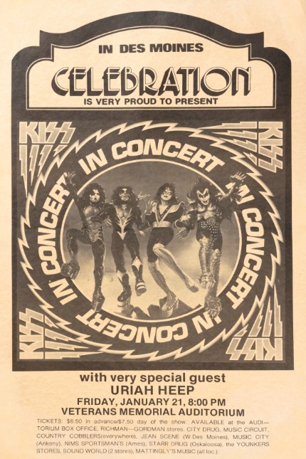 Kiss - Veterans Memorial Auditorium Des Moines IA January 21 1977 - Live Concert Poster Wall Art Print - 154028 - Image 2