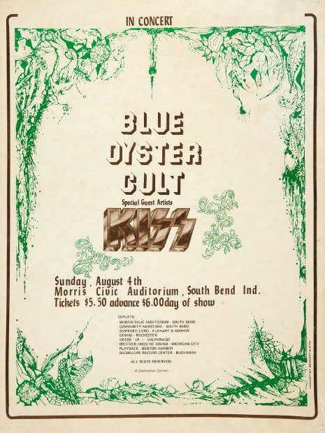 Kiss - Morris Civic Auditorium South Bend IN August 4 1974 – Live Concert Poster Wall Art Print - 154032 - Image 2