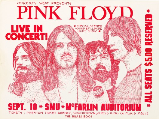 Pink Floyd - McFarlin Auditorium Dallas TX September 10 1972 – Live Concert Poster Wall Art Print - 249021 - Image 2