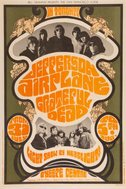 Grateful Dead w Jefferson Airplane - O'Keefe Centre Toronto Canada July 31 1967 BG-74 - Live Concert Poster Wall Art Print - 142011 - Image 2