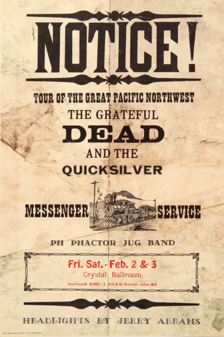 Grateful Dead - Crystal Ballroom Portland OR February 2 1968 - Live Concert Poster Wall Art Print - 142021 - Image 2