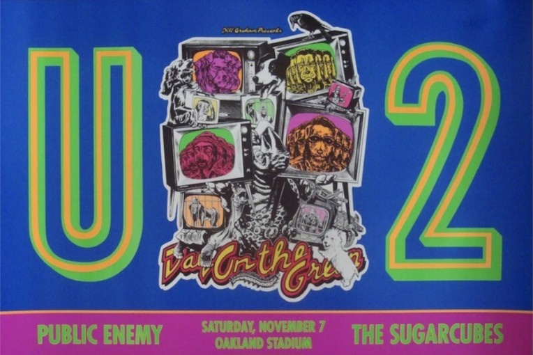U2 w Public Enemy - Oakland Stadium Oakland CA November 7 1992 – Live Concert Poster Wall Art Print - 236004 - Image 2