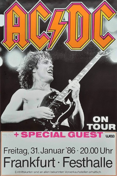 ACDC - Frankfurt Germany January 31 1986 – Live Concert Poster Wall Art Print - 104007 - Image 2