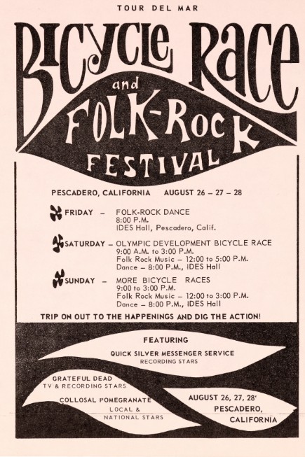 Grateful Dead - Tour Del Mar Bicycle Race Pascadero CA August 26 1966 – Live Concert Poster Wall Art Print - 142126 - Image 2