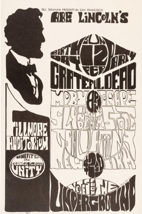 Grateful Dead - Fillmore Auditorium SF CA Benefit February 12 1967 – Live Concert Poster Wall Art Print - 142135 - Image 2