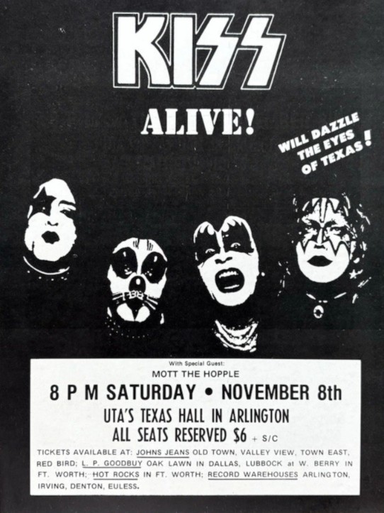 Kiss - Texas Hall Arlington TX November 8 1975 – Live Concert Poster Wall Art Print - 154006 - Image 2