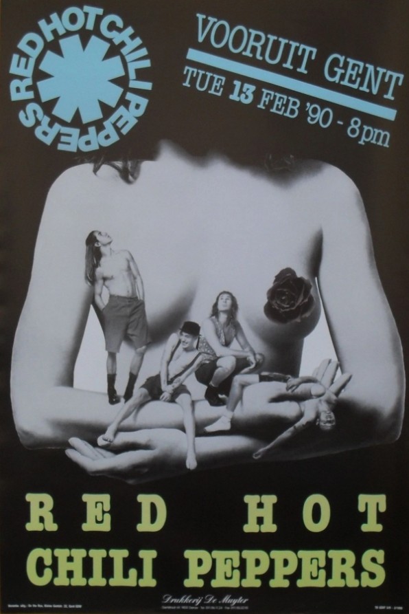 Red Hot Chili Peppers - Vooruit Gent NE February 13 1990 – Live Concert Poster Wall Art Print - 181008 - Image 2