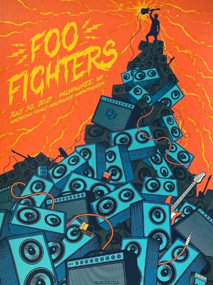 Foo Fighters - American Family Amphitheater Milwaukee WI July 30 2021 – Live Concert Poster Wall Art Print - 137013 - Image 2