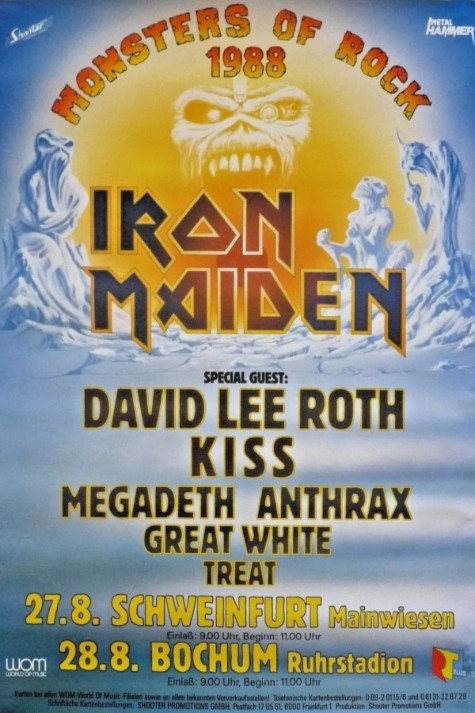 Iron Maiden - Mainweisen Schweinfurt Germany August 27 1988 – Live Concert Poster Wall Art Print - 243007 - Image 2