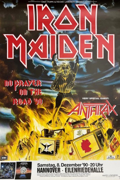 Iron Maiden - Eilenriedehalle Hannover Germany December 8 1990 – Live Concert Poster Wall Art Print - 243011 - Image 2