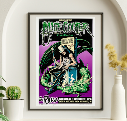 Alice Cooper - The Rave Milwaukee WI October 2 2002 – Live Concert Poster Wall Art Print - 254006