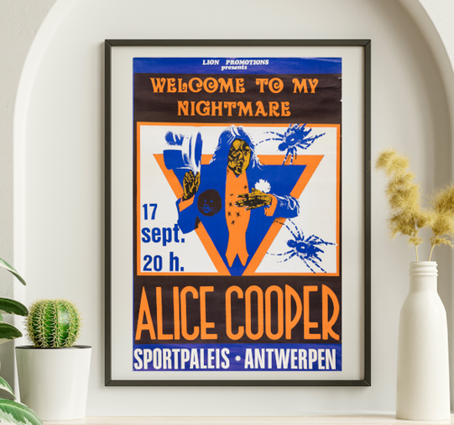 Alice Cooper - Antwerp Belgium September 17 1975 – Live Concert Poster Wall Art Print - 254011