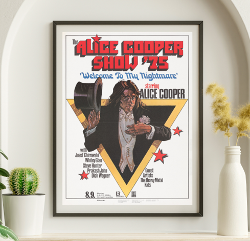 Alice Cooper - Munich Germany September 8 1975 – Live Concert Poster Wall Art Print - 254012