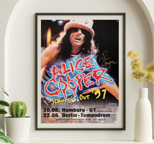 Alice Cooper - Hamburg Germany June 20 1997 – Live Concert Poster Wall Art Print - 254015