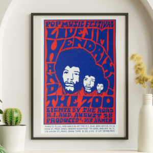 Jimi Hendrix - Rhode Island Auditorium RI August 28 1968 – Live Concert Poster Wall Art Print - 256002