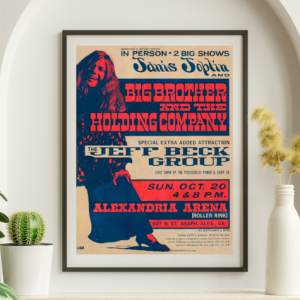 Janis Joplin Alexandria Arena VA October 10 1968 – Live Concert Poster Wall Art Print - 265004