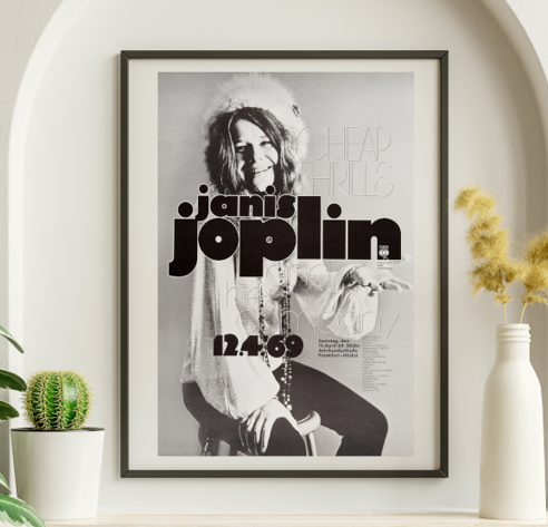 Janis Joplin - Frankfurt Germany April 12 1969 – Live Concert Poster Wall Art Print - 265005