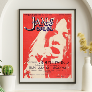 Janis Joplin - Santa Clara County Fairgrounds San Jose CA July 12 1970 – Live Concert Poster Wall Art Print - 265008