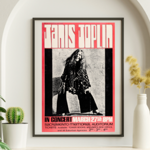Janis Joplin - Sacramento Memorial Auditorium CA March 27 1969 – Live Concert Poster Wall Art Print - 265014