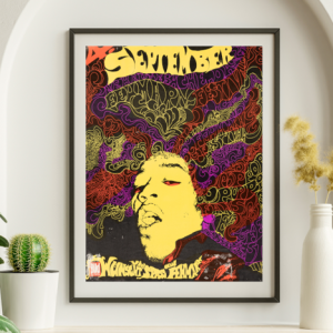 Jimi Hendrix - Isle of Fehmarn Germany September 6 1970 - Live Concert Poster Wall Art Print - 256016