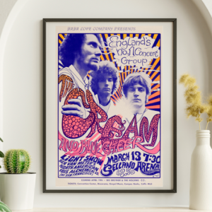 Cream - Selland Arena Fresno CA March 13 1968 – Live Concert Poster Wall Art Print - 257001