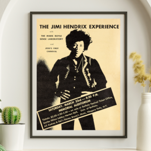 Jimi Hendrix - Memorial Auditorium Buffalo NY March 23 1968 - Live Concert Poster Wall Art Print - 256025