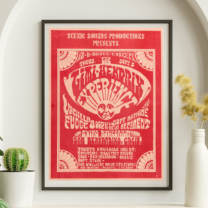 Jimi Hendrix - Swing Auditorium San Bernardino CA September 5 1968 - Live Concert Poster Wall Art Print - 256026