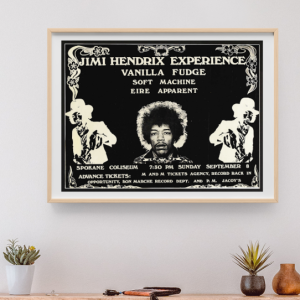 Jimi Hendrix - Spokane Coliseum Spokane WA September 8 1968- Live Concert Poster Wall Art Print - 256038