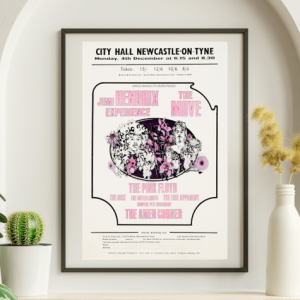 Jimi Hendrix w Pink Floyd City Hall Newcastle Manchester UK December 4 1967 – Live Concert Poster Wall Art Print - 256040