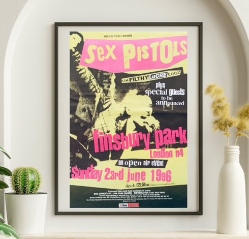 Sex Pistols - Finsbury Park London June 23 1996 – Live Concert Poster Wall Art Print - 259001