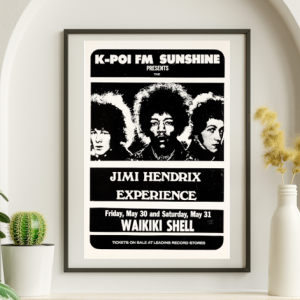 Jimi Hendrix - Waikiki Shell Honolulu HI May 30 1969 - Live Concert Poster Wall Art Print - 256049