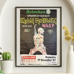 Iron Maiden w WASP - Dominican Republic November 27 1987 – Live Concert Poster Wall Art Print - 243003